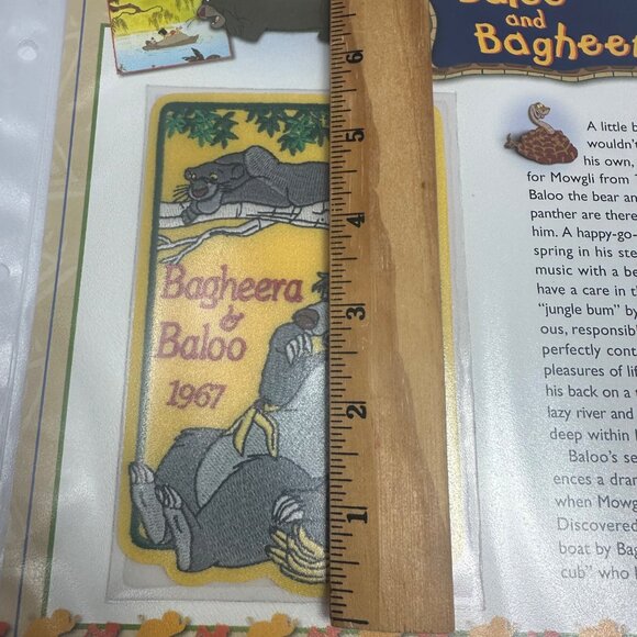 Willabee & Ward Disney Baloo Bagheera 1967 Collectible Patch & Fact Card - Picture 3 of 4